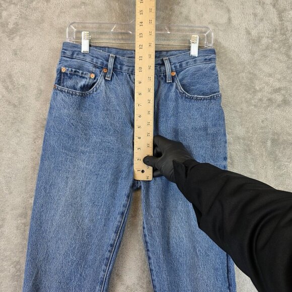 Levi's 501 Jeans Womens 27 Blue Denim Button Fly Straight Premium PC9 12501-0438 - Picture 3 of 16